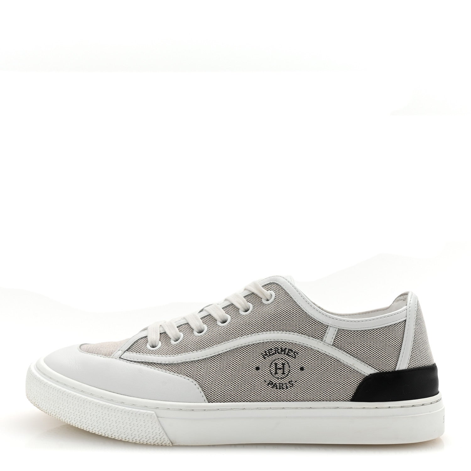 Hermes Canvas Calfskin Get Sneakers 40 Prunoir White 1 of 9