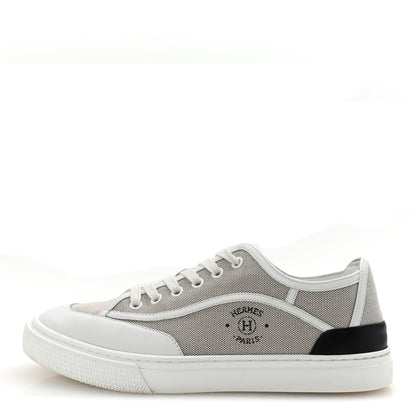 Hermes Canvas Calfskin Get Sneakers 40 Prunoir White 1 of 9