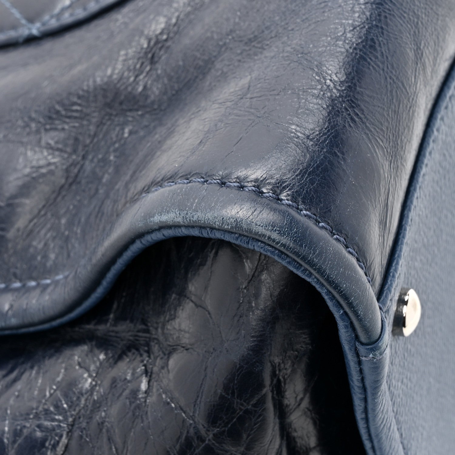 Chanel Glazed Calfskin Large Deauville Tote Blue 13 of 14