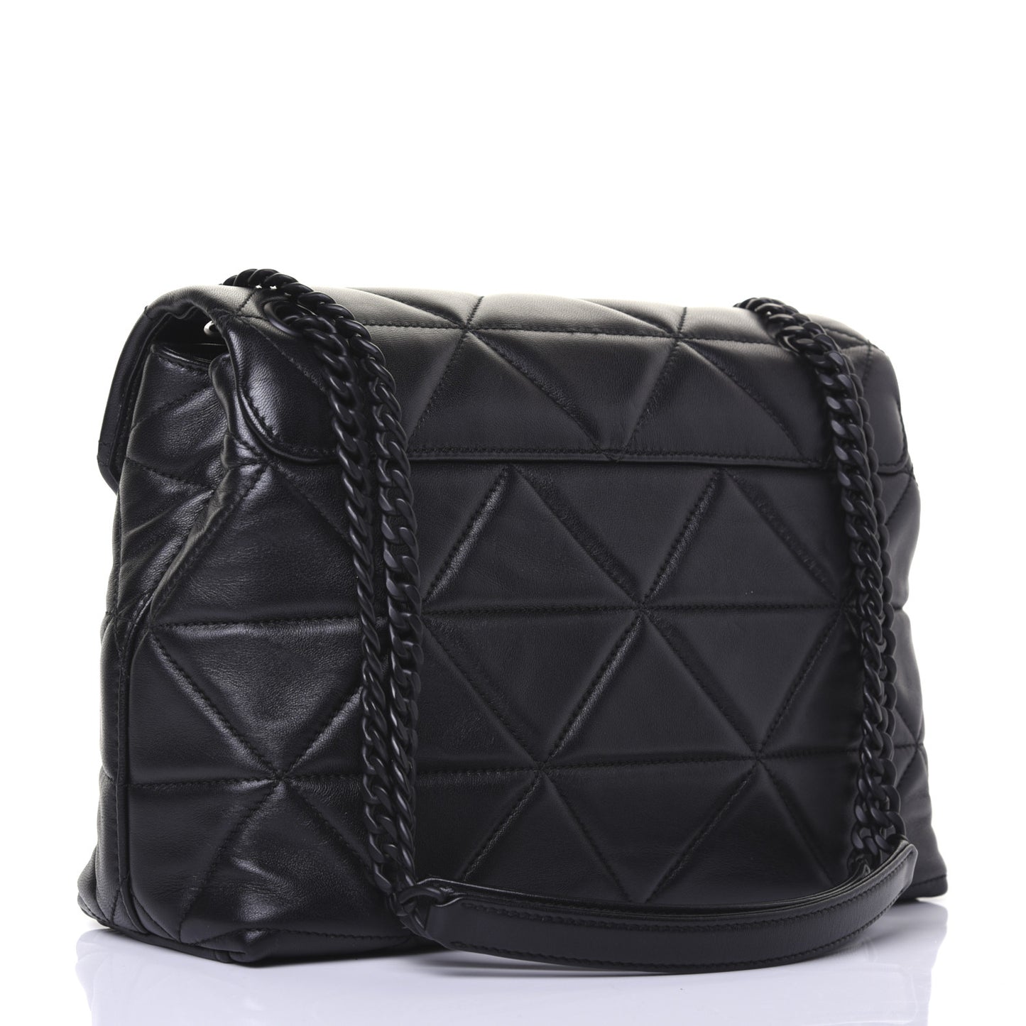 Nappa Triangle Stitched Large Spectrum Bag Black