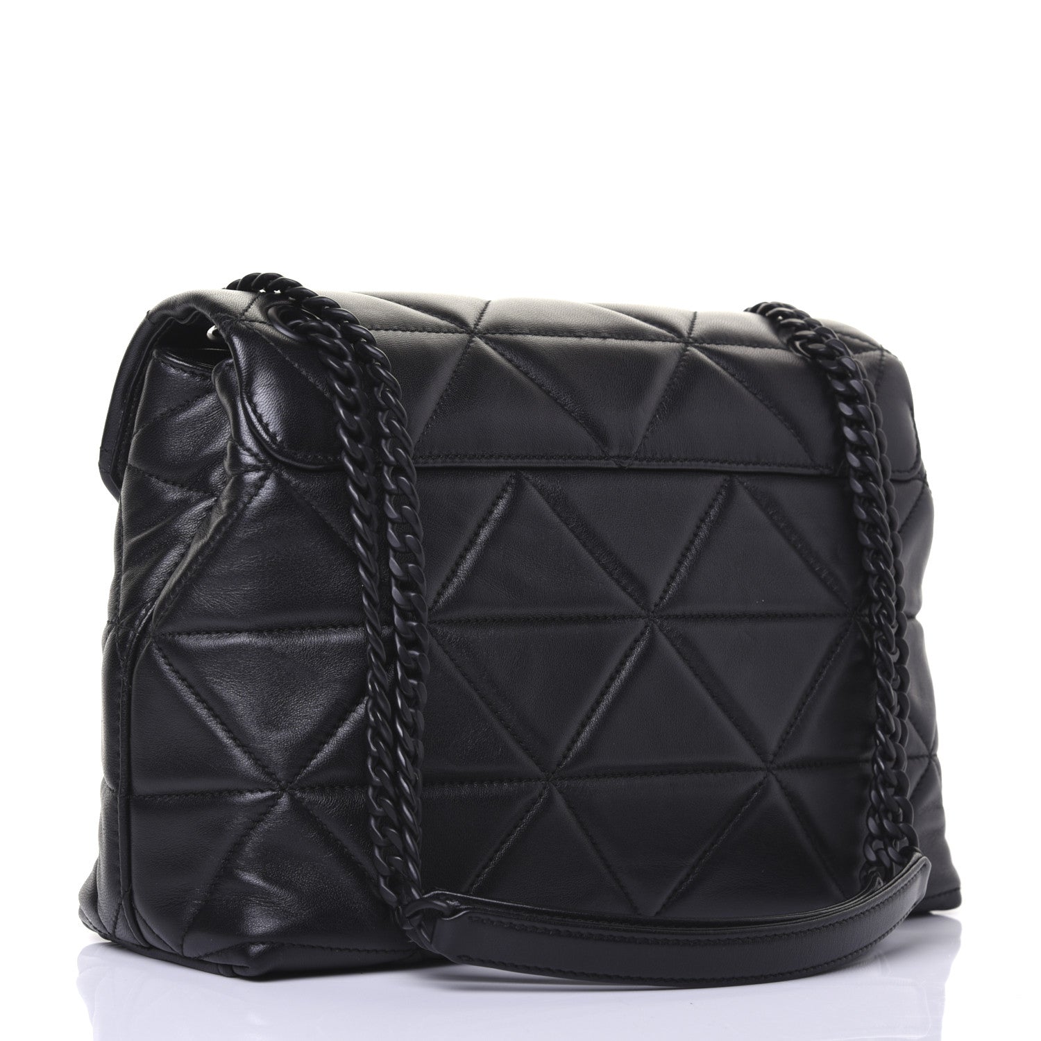 Prada Nappa Triangle Stitched Large Spectrum Bag Black 3 of 18