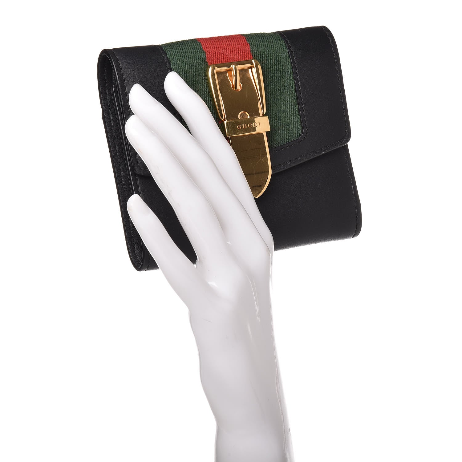 Gucci Calfskin Sylvie Wallet Black 2 of 7