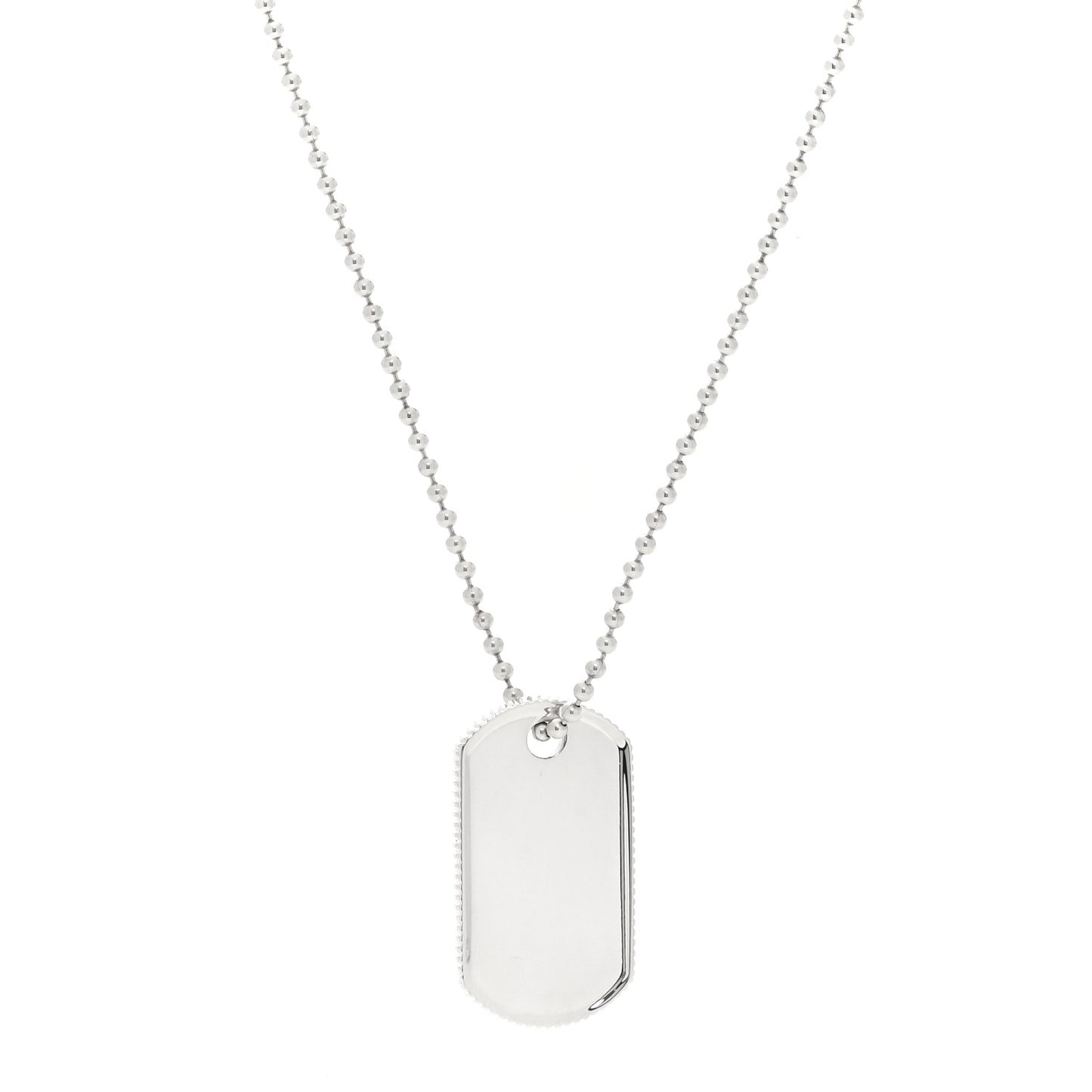 Sterling Silver Coin Edge Dog Tag Pendant Necklace