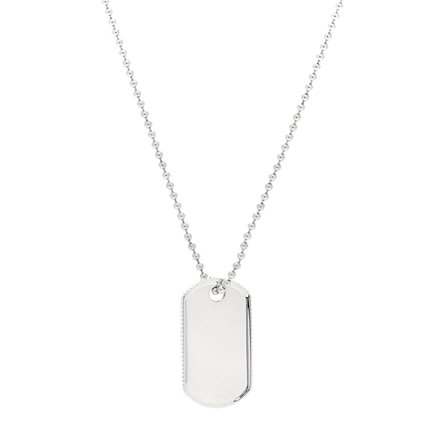 Tiffany Sterling Silver Coin Edge Dog Tag Pendant Necklace 1 of 5