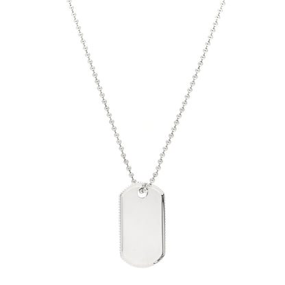 Tiffany Sterling Silver Coin Edge Dog Tag Pendant Necklace 1 of 5