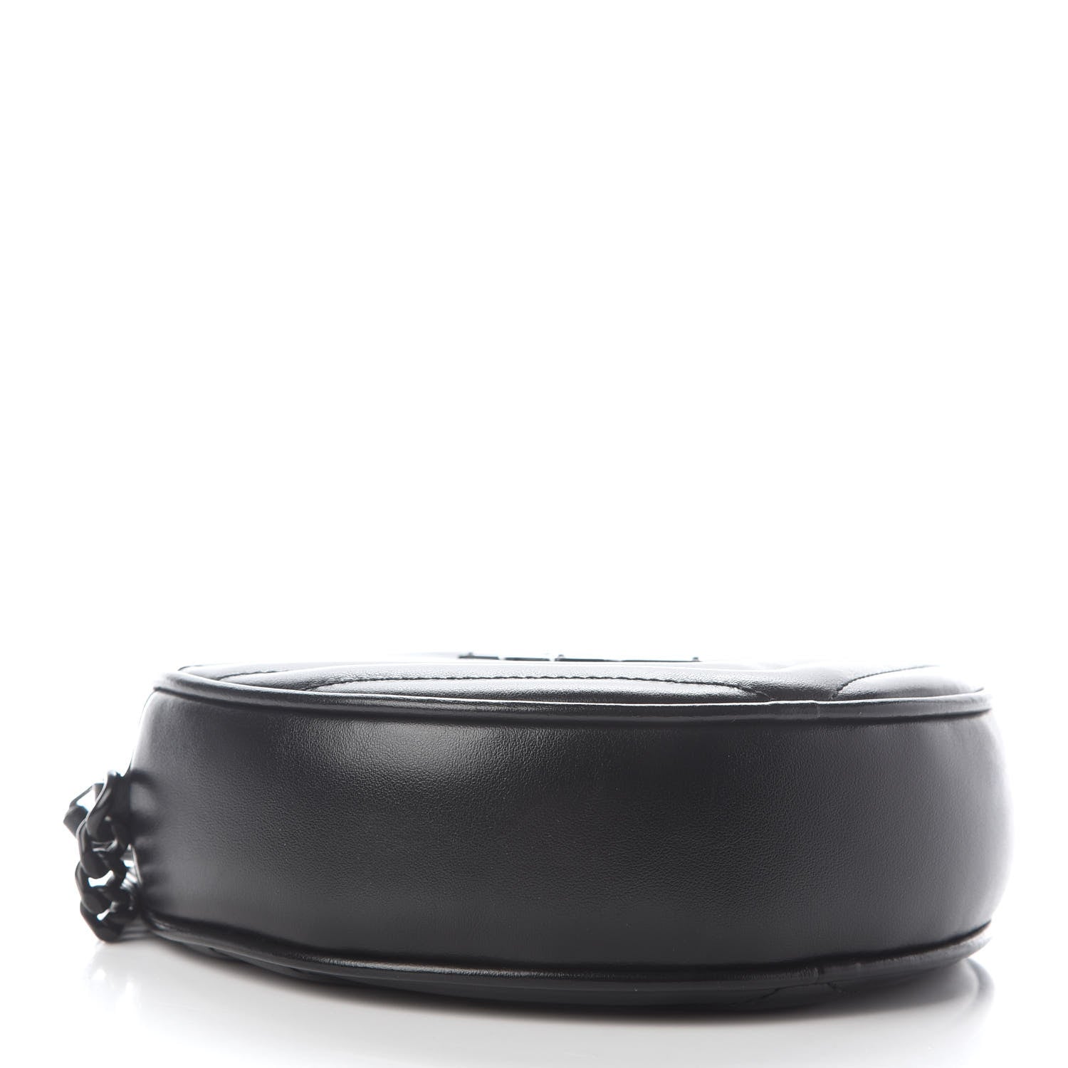 Saint Laurent Calfskin Matelasse Chevron Round Vinyle Camera Bag Black 4 of 9