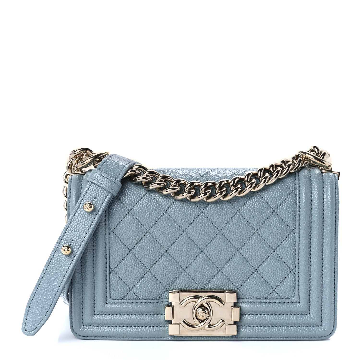 Chanel Caviar Quilted Small Boy Flap Light Blue 1 of 8