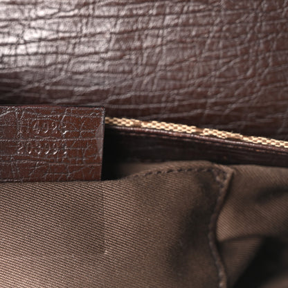 Gucci Monogram Horsebit Clutch Dark Brown 7 of 10