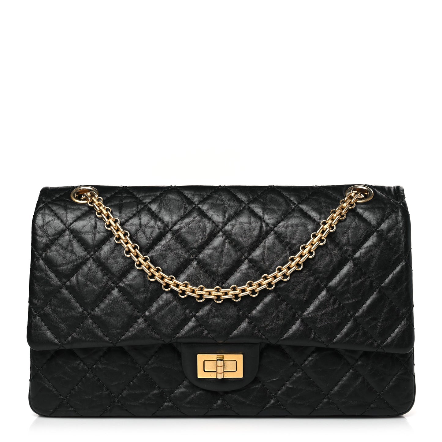 Aged Calfskin Quilted 2.55 Reissue 226 Flap Black
