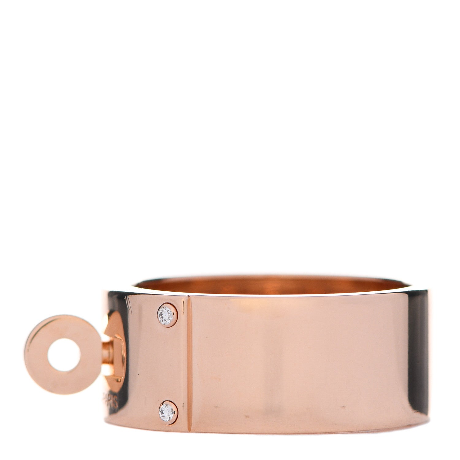 Hermes 18K Rose Gold Diamond GM Kelly Ring 51 5.75 3 of 7