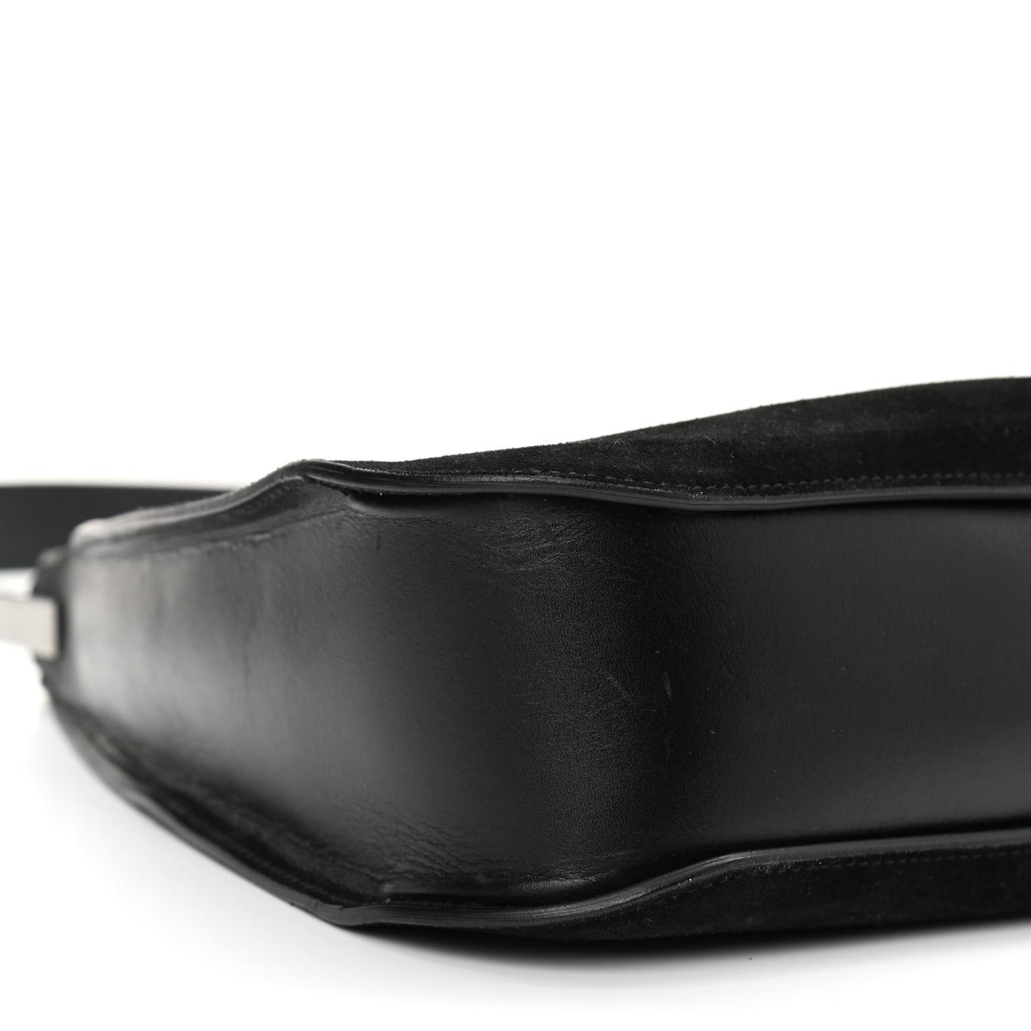 Suede Logo Hobo Bag Black