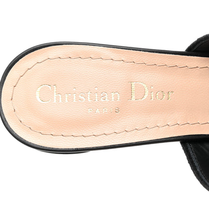 Christian Dior Cotton Embroidered Dway 85mm Slide Sandals 36.5 Black 6 of 9