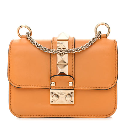 Valentino Garavani Vitello Mini Glam Lock Rockstud Flap Mandarin Sorbet 1 of 9
