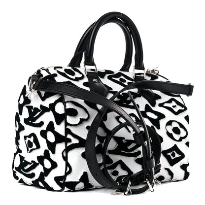 Louis Vuitton X UF Tufted Monogram Speedy Bandouliere 25 White Black 3 of 9