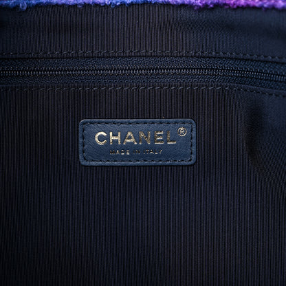 Chanel Wool Tweed CC Tote Purple Black Blue 6 of 9