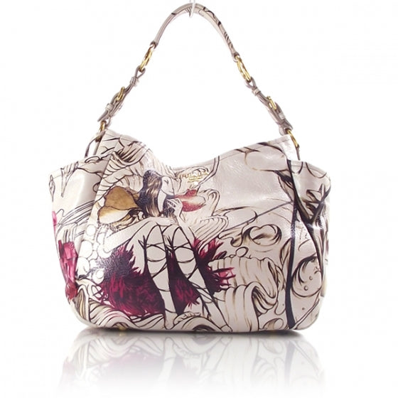 X JAMES JEAN Cervo Lux Fairy Print Hobo Prugna