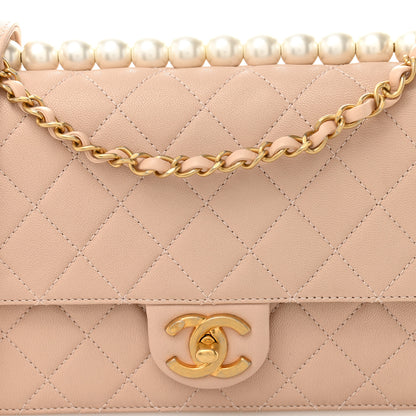 Chanel Goatskin Quilted Small Chic Pearls Flap Beige 8 of 10