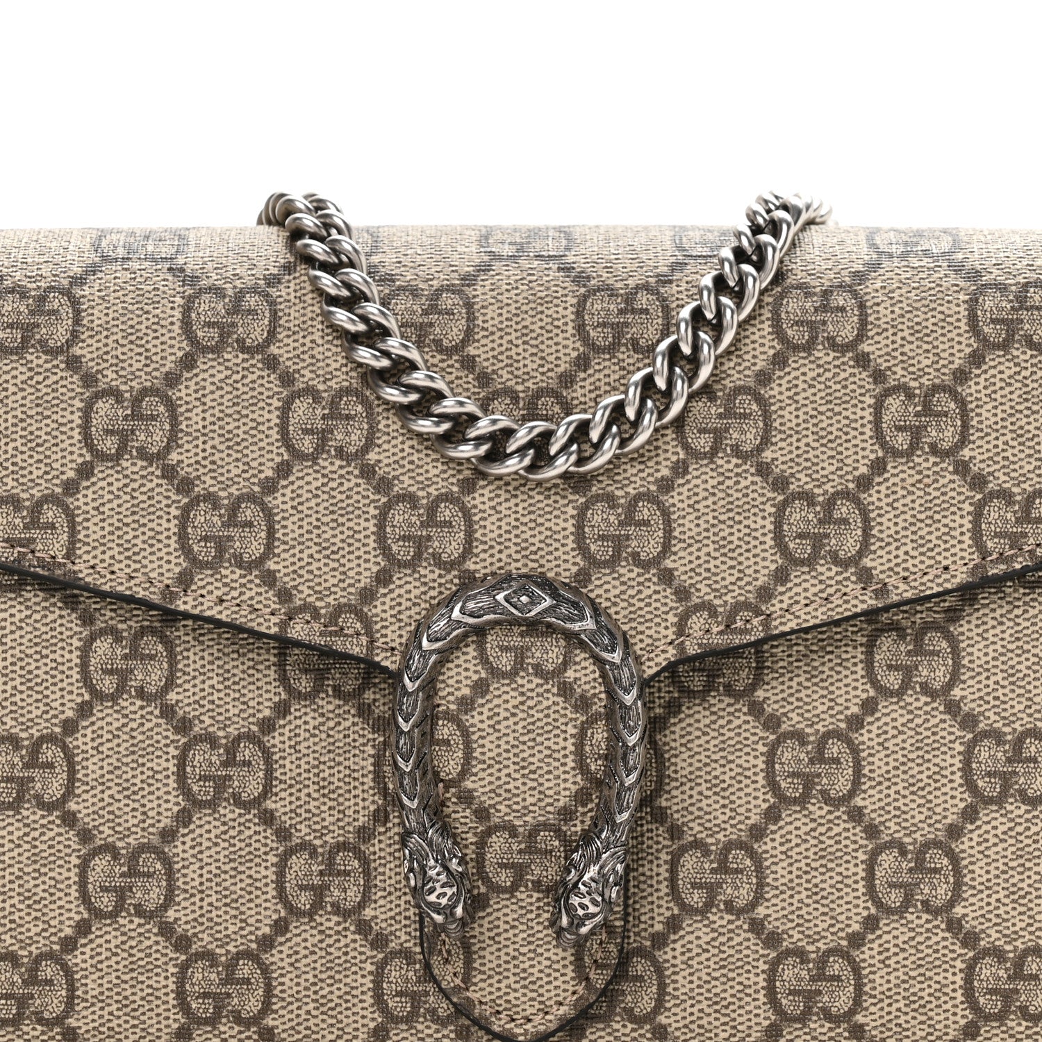 Gucci GG Supreme Monogram Mini Dionysus Chain Wallet Beige Black 8 of 11