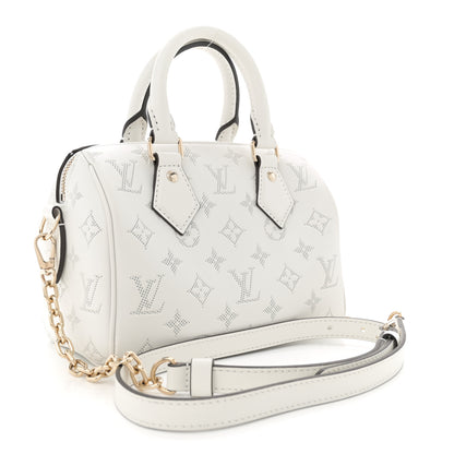 Louis Vuitton Monogram Embossed Calfskin Speedy Bandouliere 20 White Blanc 3 of 11