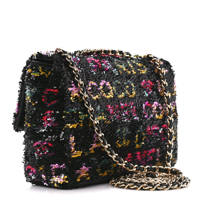 Chanel Sequin Logo CC Small Single Flap Black Multicolor 3 of 12