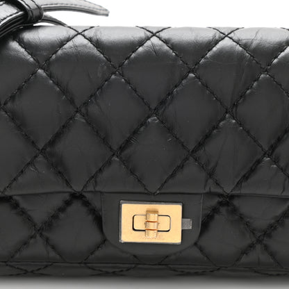 Chanel Aged Calfskin Quilted 2.55 Reissue Flap Belt Bag Clutch Black 7 of 10