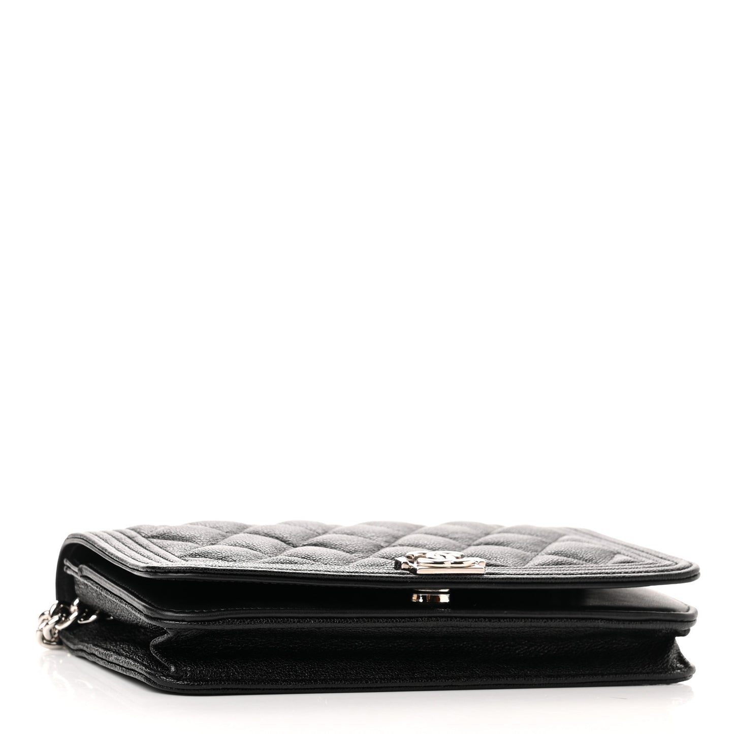 Caviar Quilted Boy Wallet On Chain WOC Black