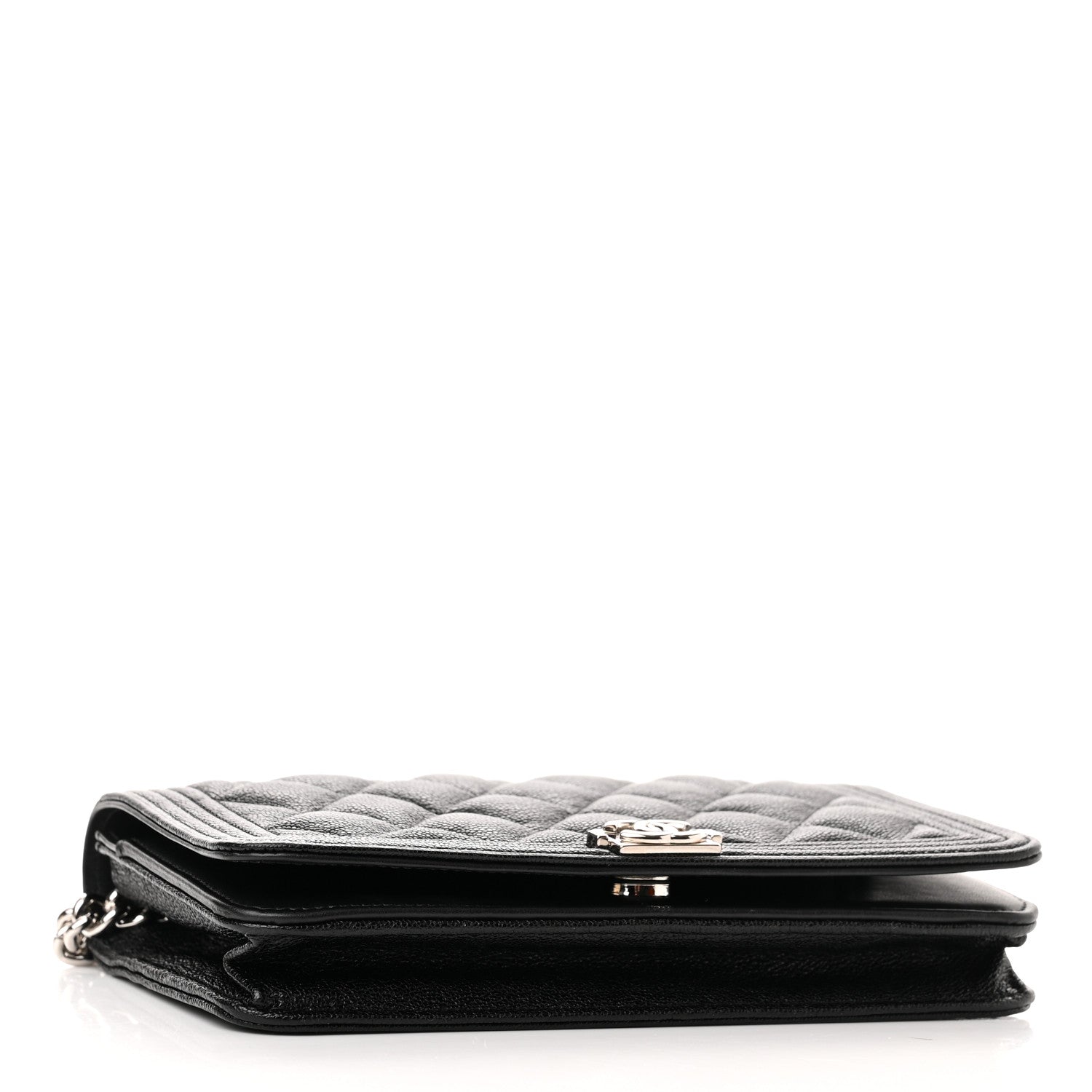 Chanel Caviar Quilted Boy Wallet On Chain WOC Black 4 of 12
