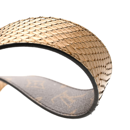 Louis Vuitton Metallic Snakeskin Monogram Bandouliere Shoulder Strap Gold 4 of 4