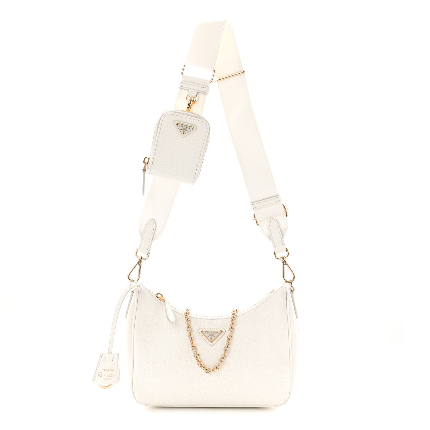 Prada Saffiano Re-Edition 2005 Shoulder Bag White 1 of 11