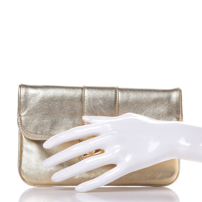 Louis Vuitton Metallic Lambskin SC Slim Clutch Gold 2 of 10