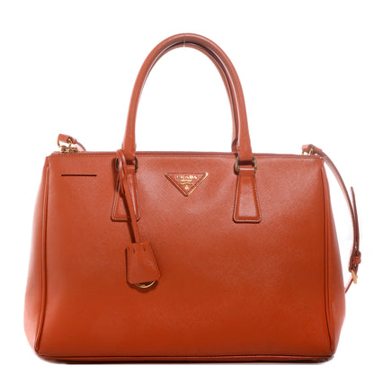 Prada Saffiano Lux Medium Double Zip Tote Papaya 1 of 11