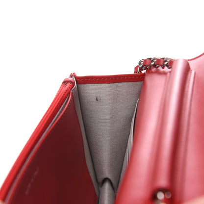 Chanel Patent Quilted Brilliant Wallet On Chain WOC Red 13 of 14