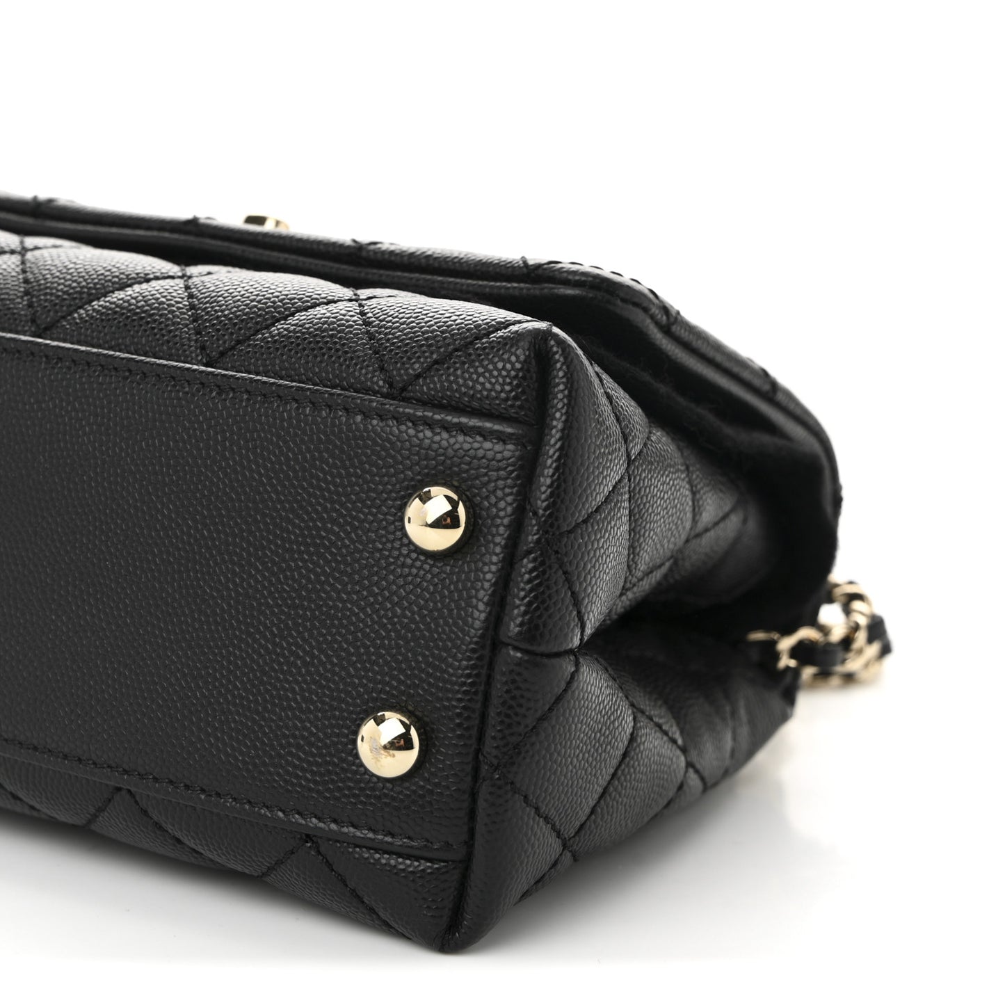 Caviar Quilted Extra Mini Coco Handle Flap Black