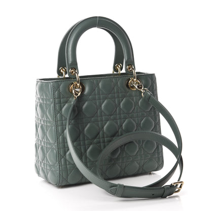 Christian Dior Lambskin Cannage Medium Lady Dior Orage 3 of 11