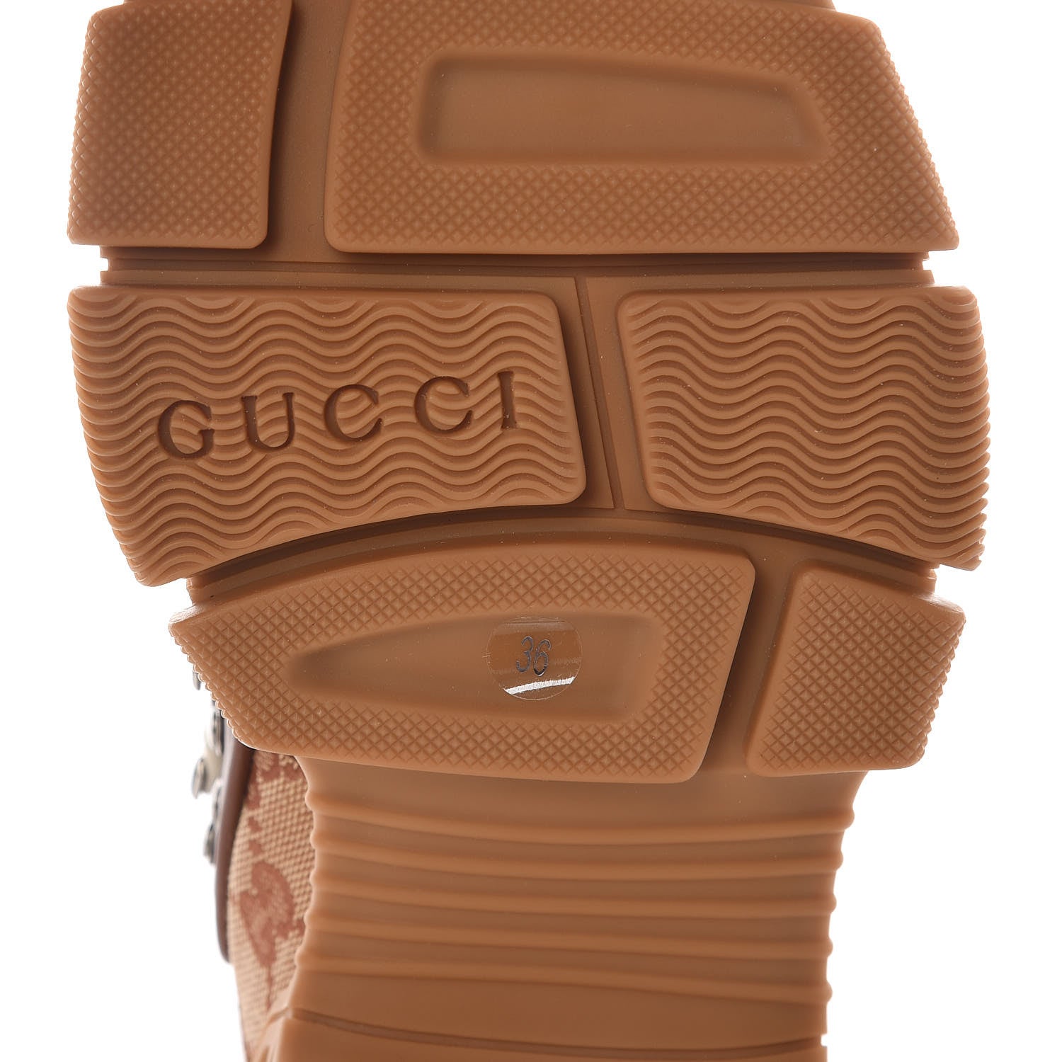 Gucci X SEGA Suede Calfskin GG Monogram Womens Flashtrek High-Top Sneakers 36 New Cuir Beige Ruggine 6 of 9