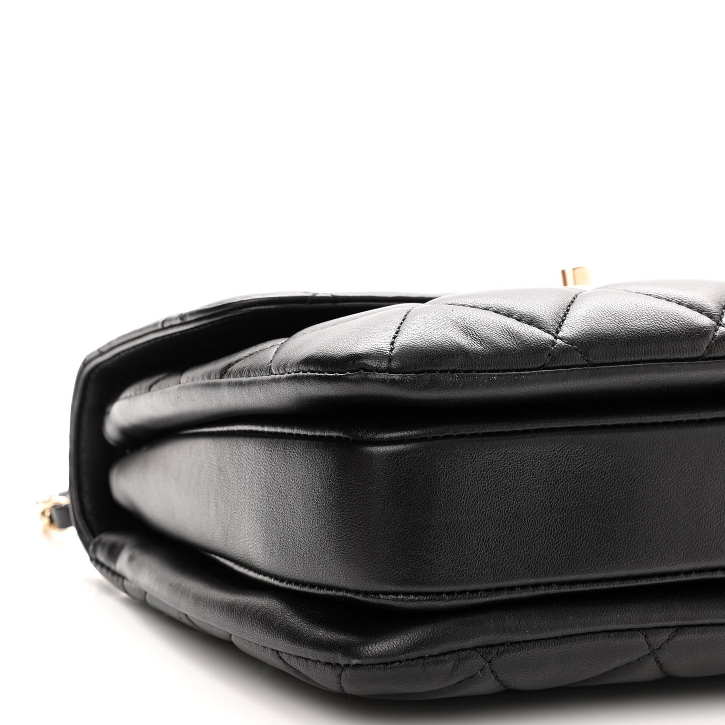 Lambskin Quilted Small Trendy CC Dual Handle Flap Bag Black