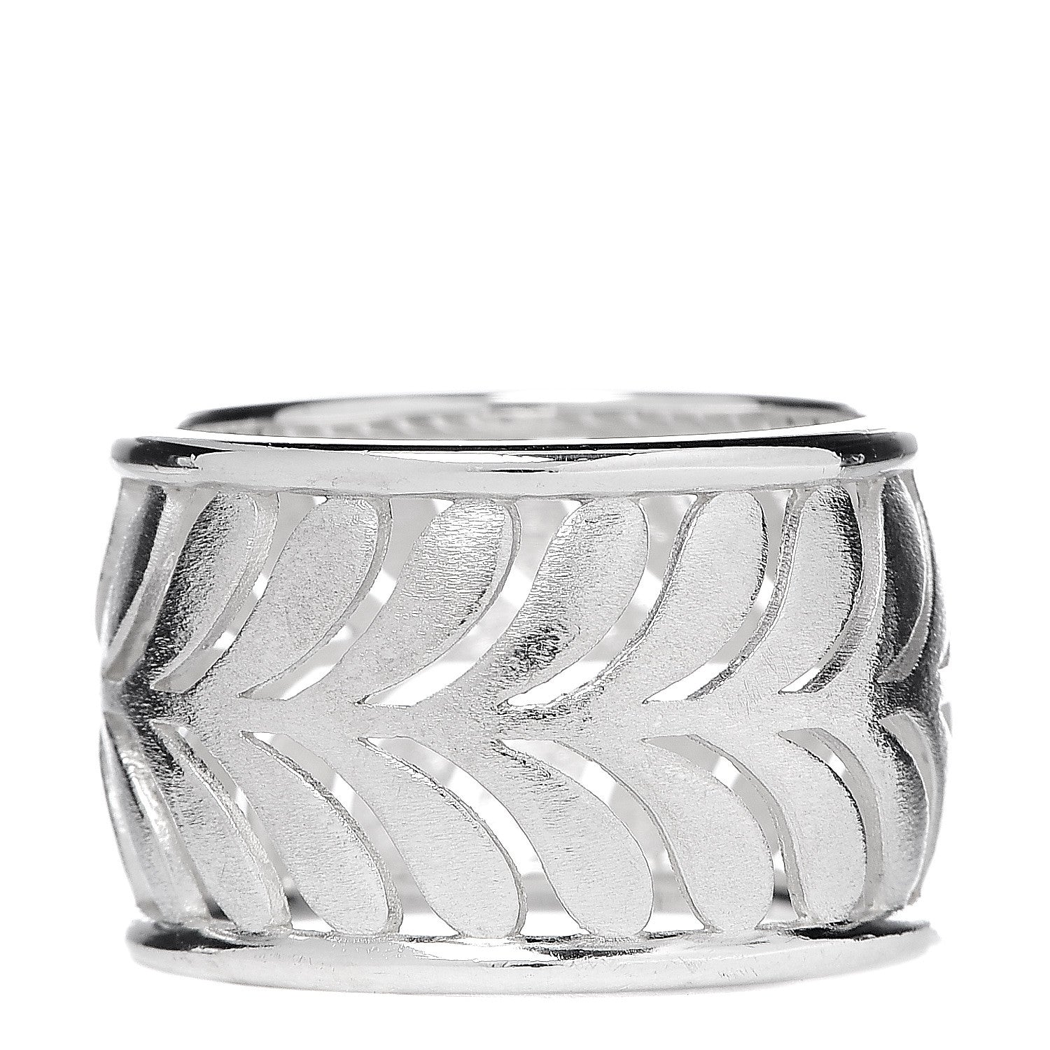 Tiffany Sterling Silver Villa Paloma Palm Band Ring 50 5.25 1 of 4