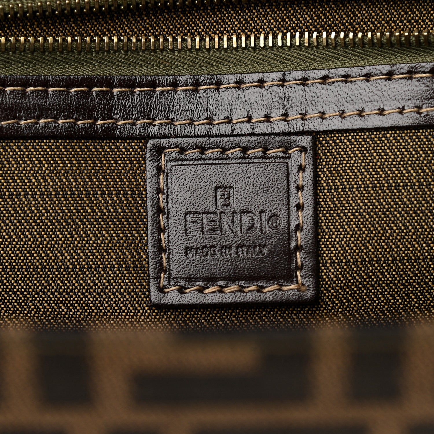 Fendi Zucca Calfskin Shoulder Bag Tobacco 5 of 10