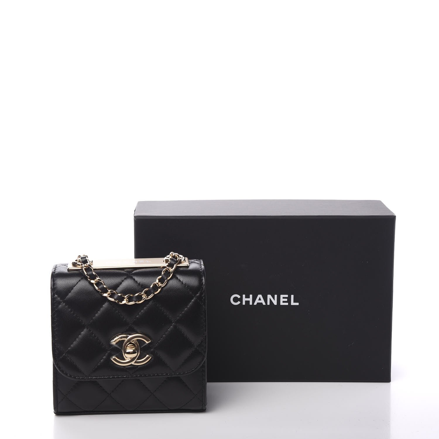 Chanel Lambskin Quilted Mini Trendy CC Chain Wallet Black 11 of 11