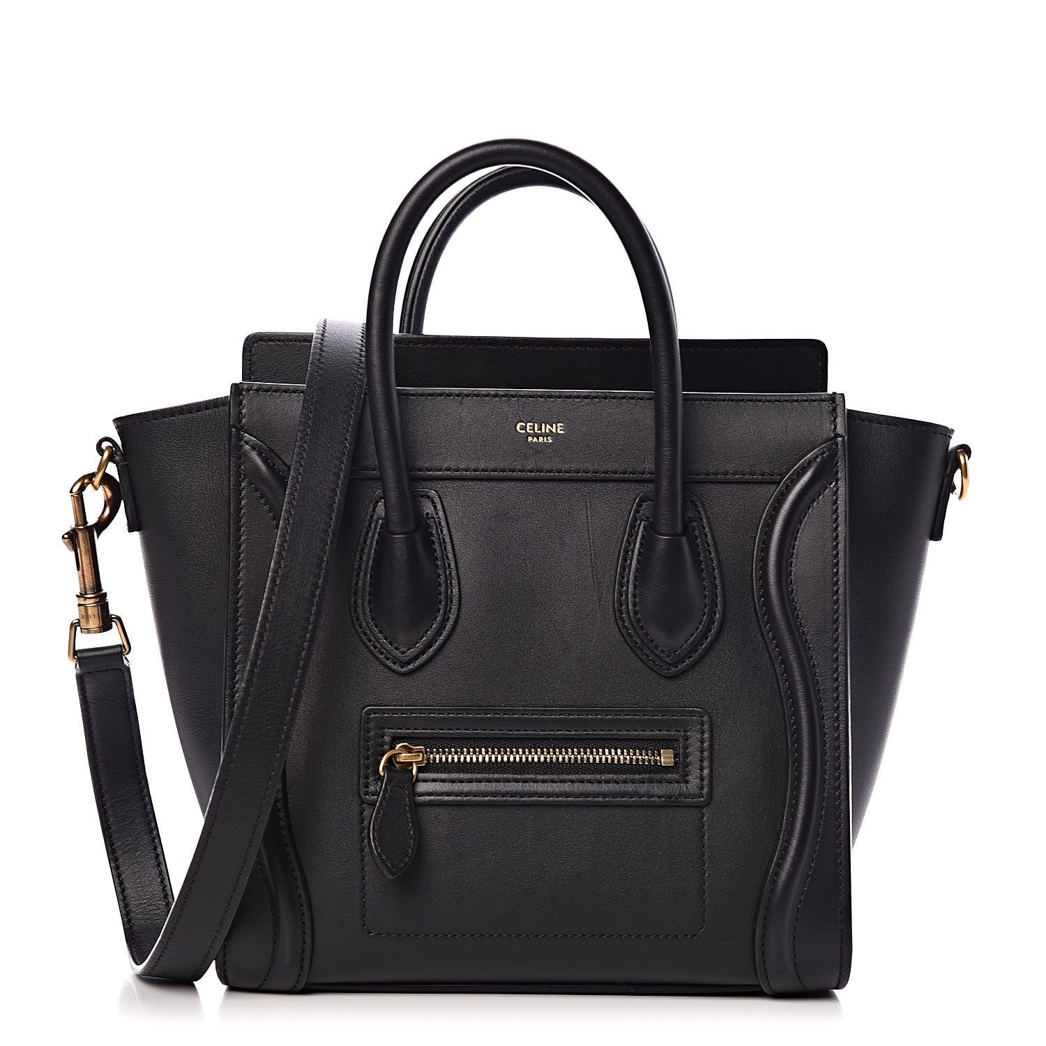 Celine Smooth Calfskin Nano Luggage Black 1 of 10
