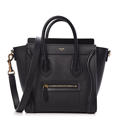 Celine Smooth Calfskin Nano Luggage Black 1 of 10