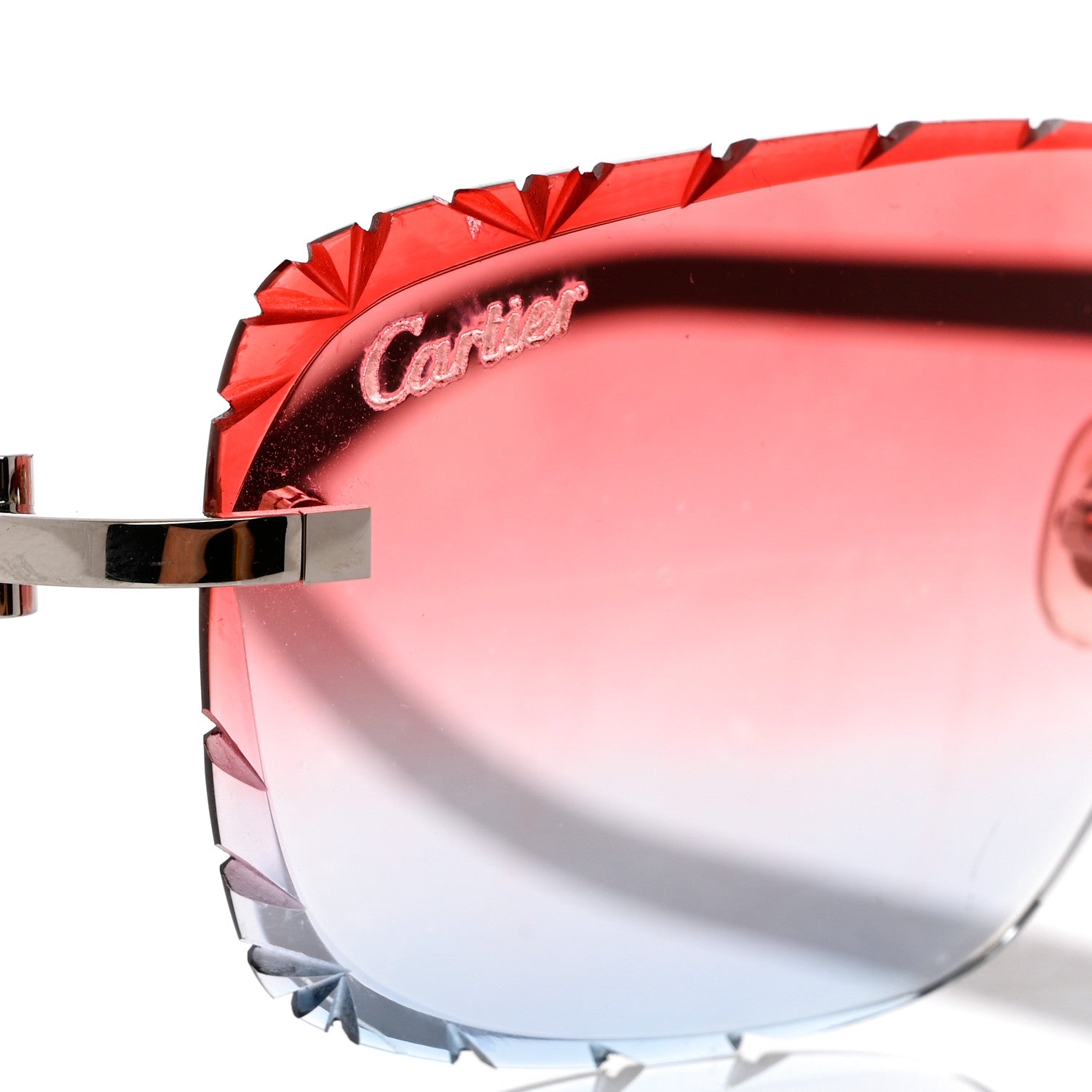 Cartier Metal Horn Square Sunglasses Pink Blue 8 of 9