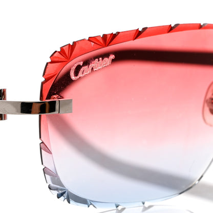 Cartier Metal Horn Square Sunglasses Pink Blue 8 of 9