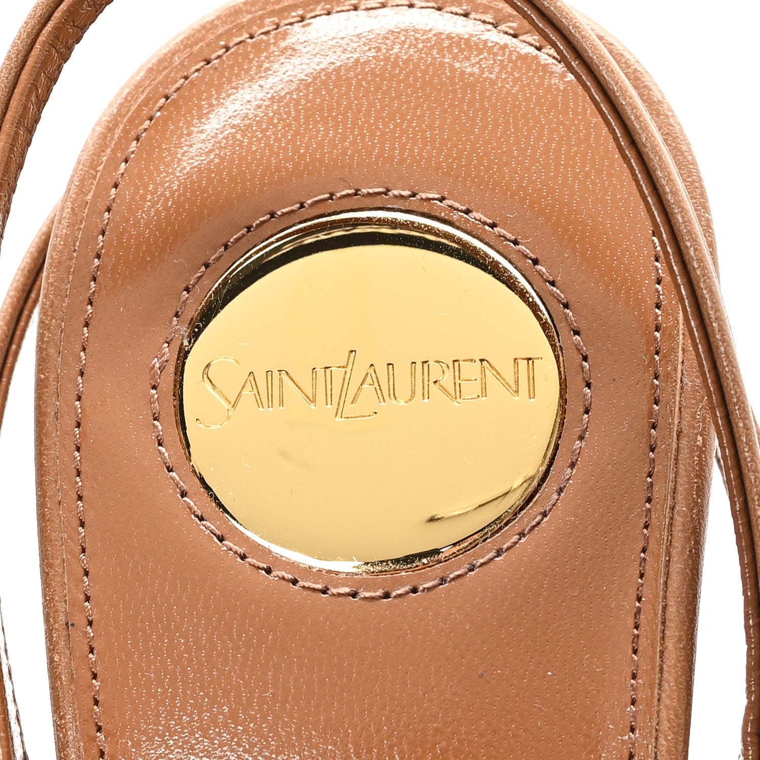 Saint Laurent Smooth Calfskin La Scandale 110 Sandals  37.5 Dark Macademia 8 of 9