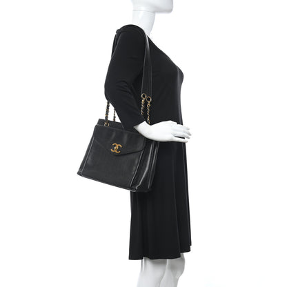 Chanel Caviar CC Shoulder Bag Black 2 of 9
