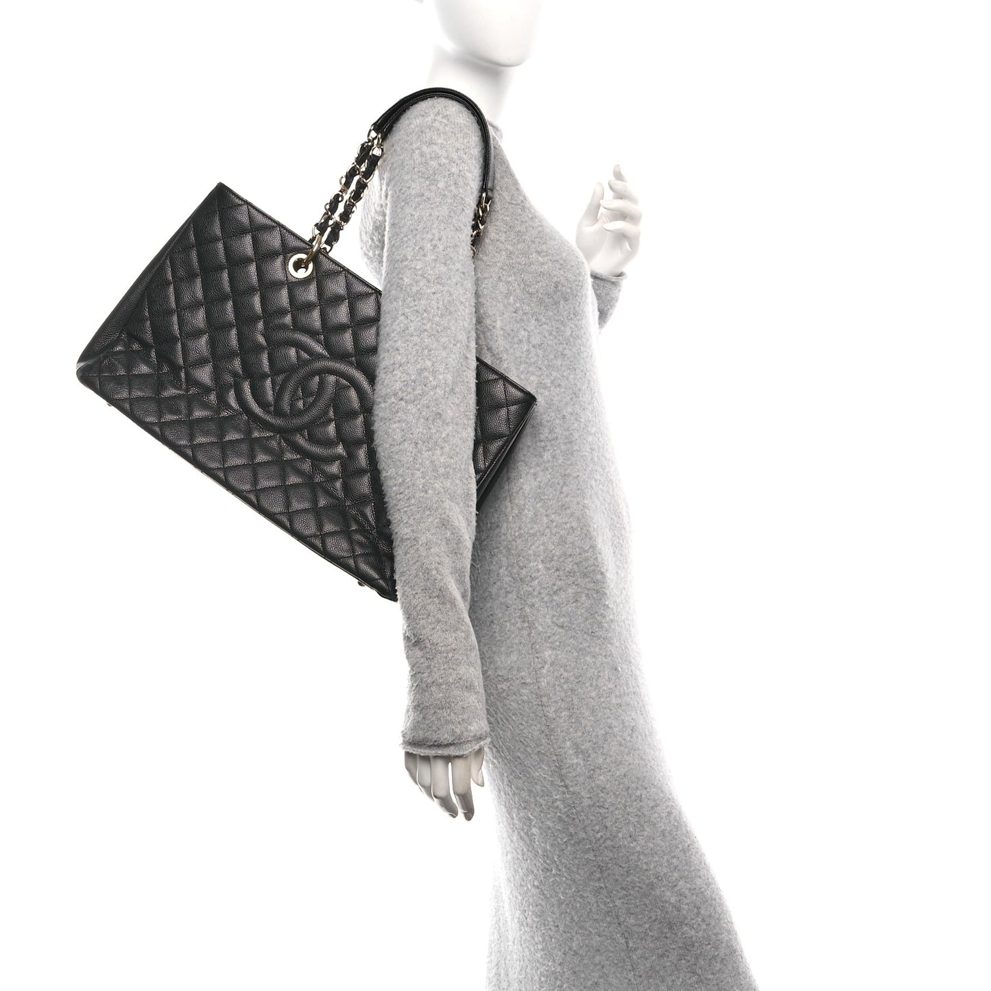 Caviar Quilted XL Grand Shopping Tote GST Black