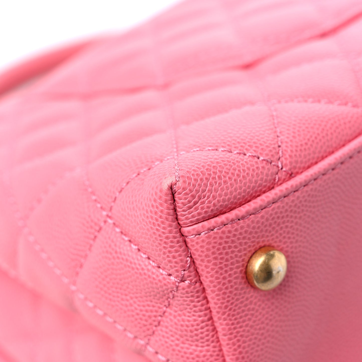 Caviar Quilted Small Coco Handle Flap Pink