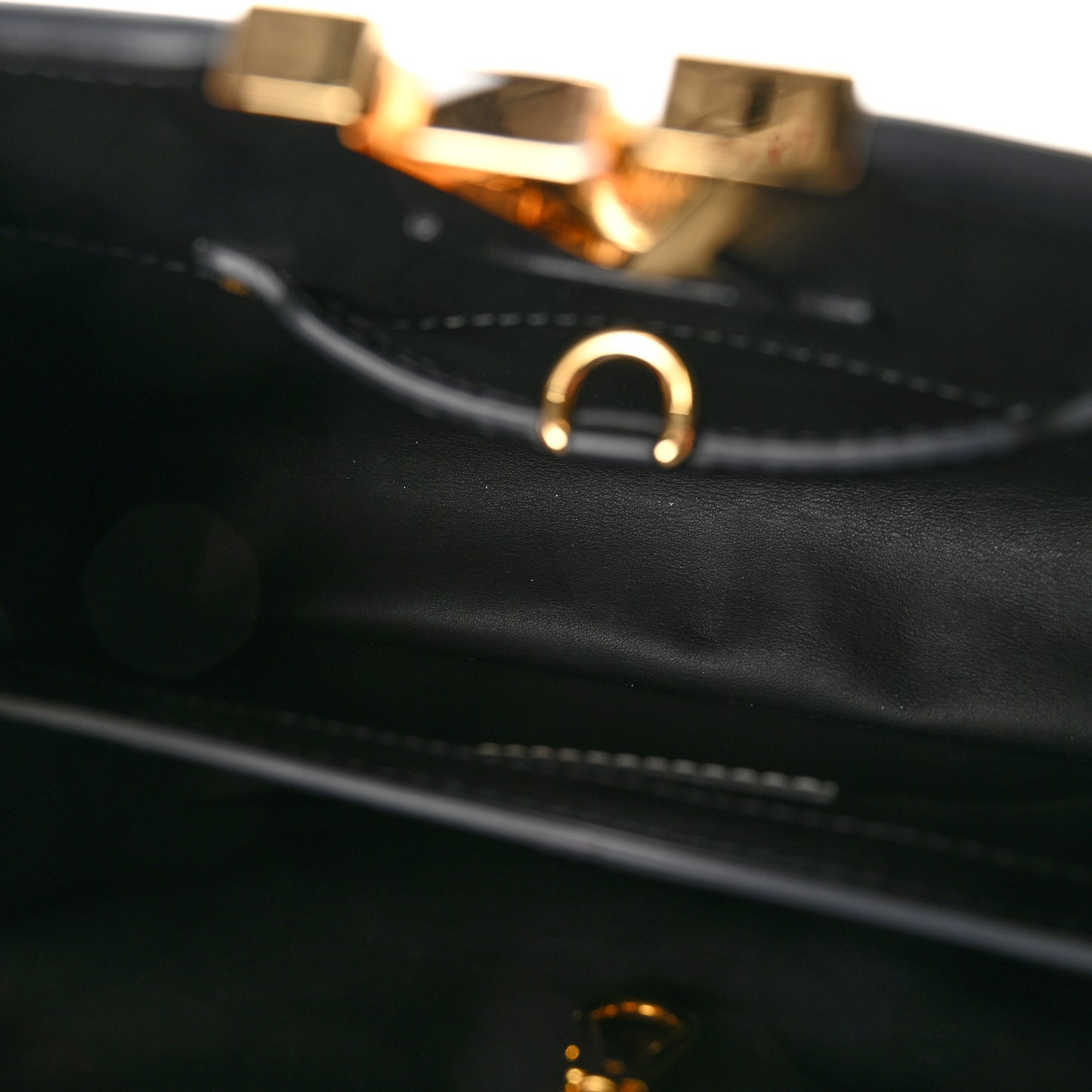 X FORNASETTI Calfskin Fornasetti Capucines MM Gold