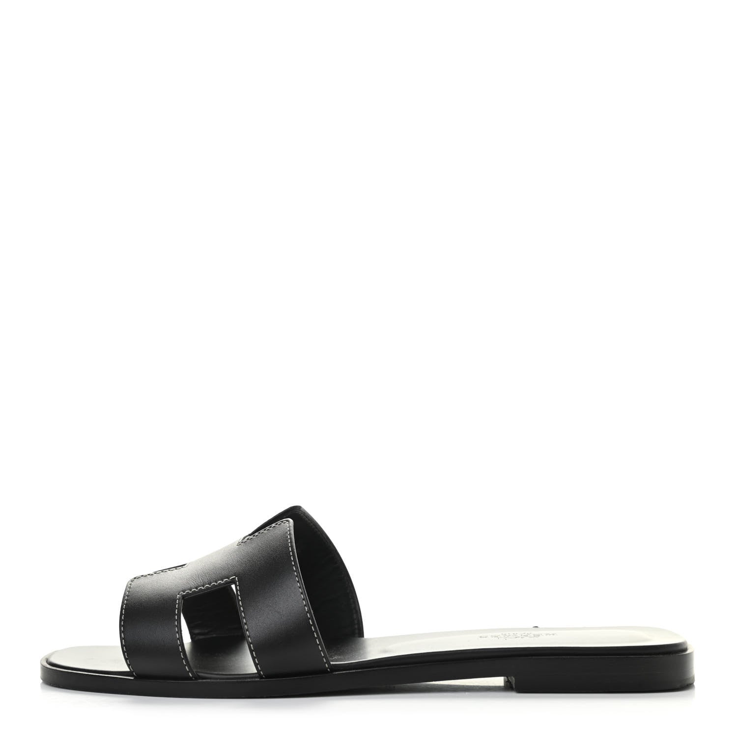 Hermes Box Calfskin Oran Sandals 39.5 Black 1 of 15