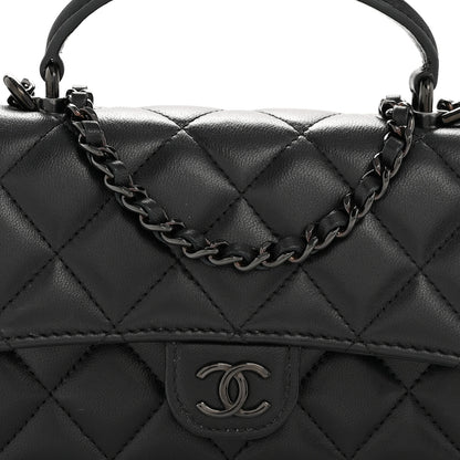 Chanel Lambskin Quilted Flap Phone Holder With Chain So Black 24 of 37
